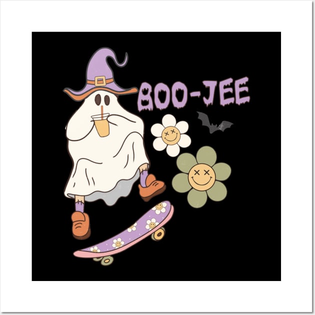 Spooky Season Cute Ghost Halloween Costume Boujee Boo Jee Wall Art by Pezzolano